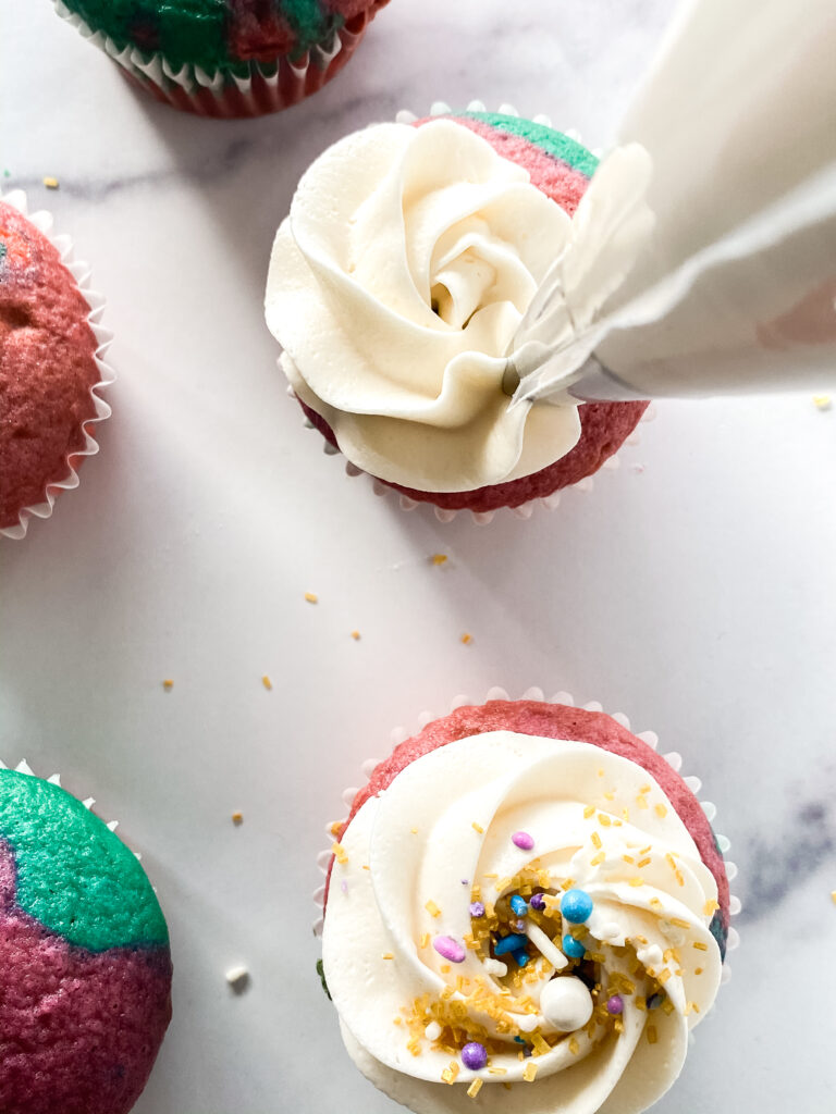 ingredients for tye dye cupcakes