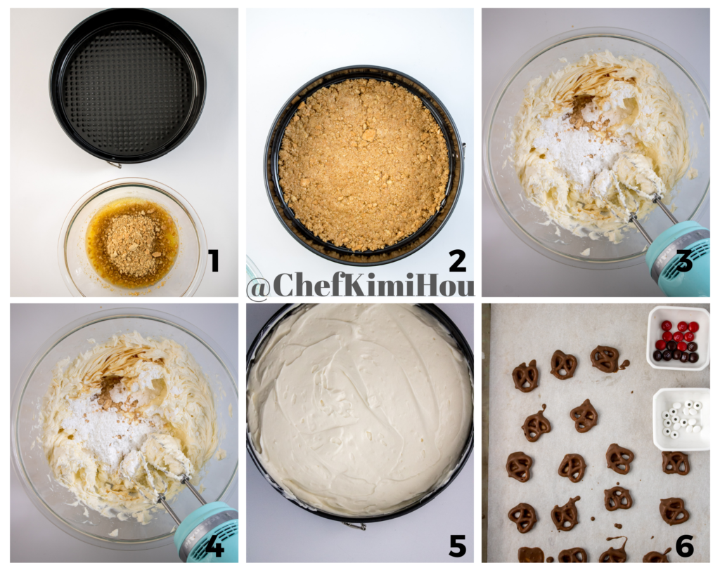 No-Bake Reindeer Cheesecake Recipe at www.chefkimihou.com