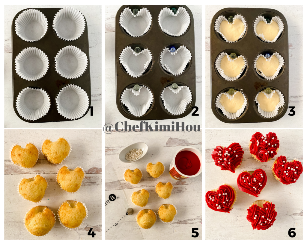 heart-shaped cupcakes at www.chefkimihou.com