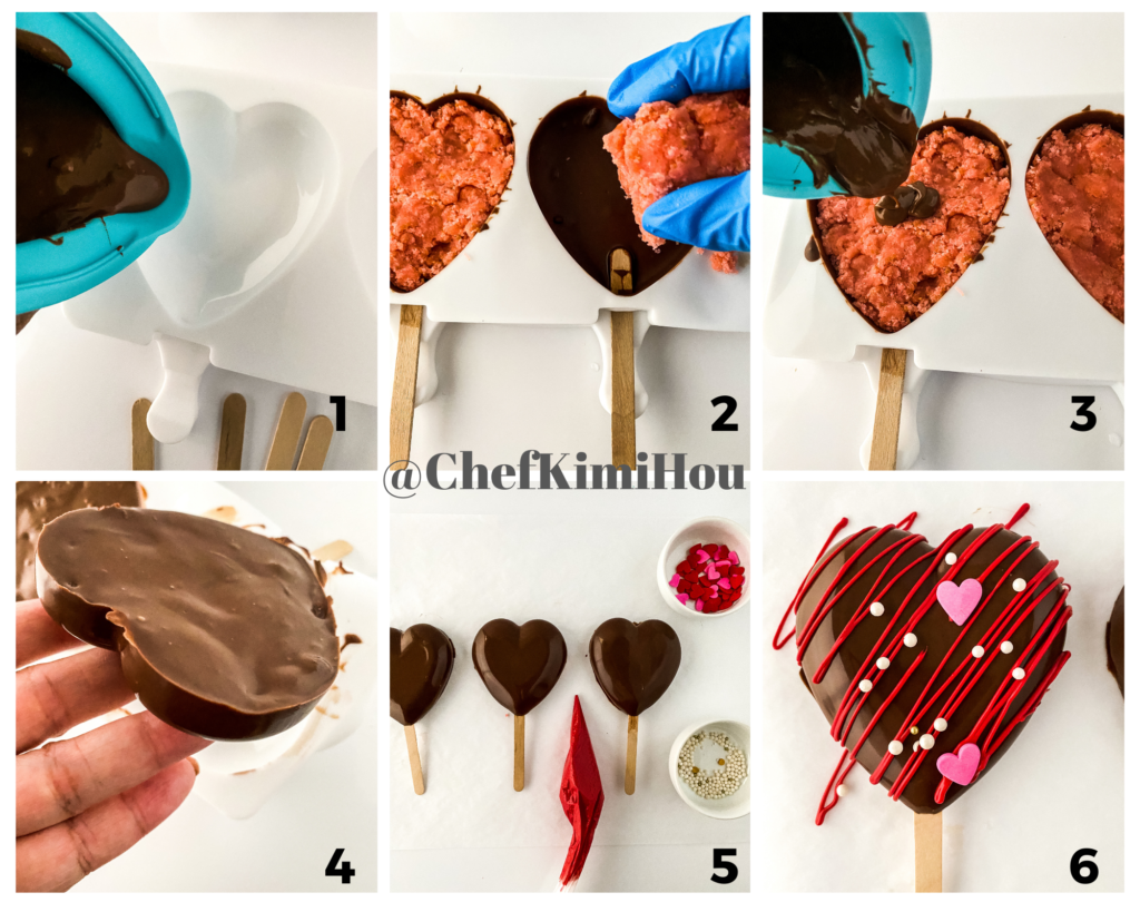 Chocolate-covered Strawberry Cake Pops at www.chefkimihou.com
