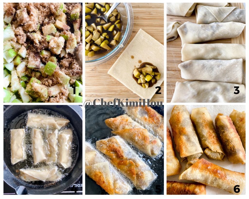easy-to-make apple pie eggrolls at www.chefkimihou.com