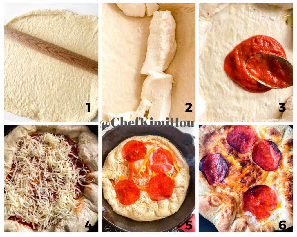 Cast Iron Stuffed Crust Pizza at www.chefkimhou.com
