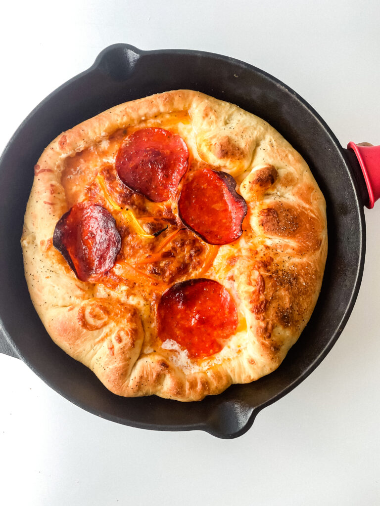Cast Iron Stuffed Crust Pizza at www.chefkimhou.com