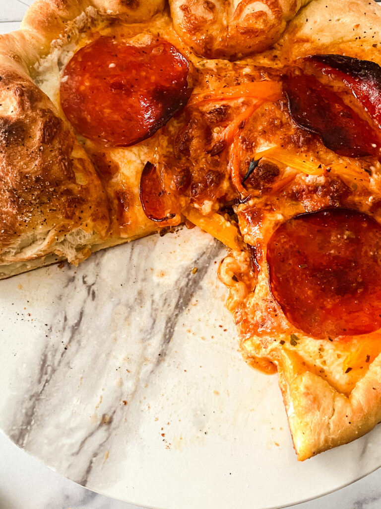 Cast Iron Stuffed Crust Pizza at www.chefkimhou.com