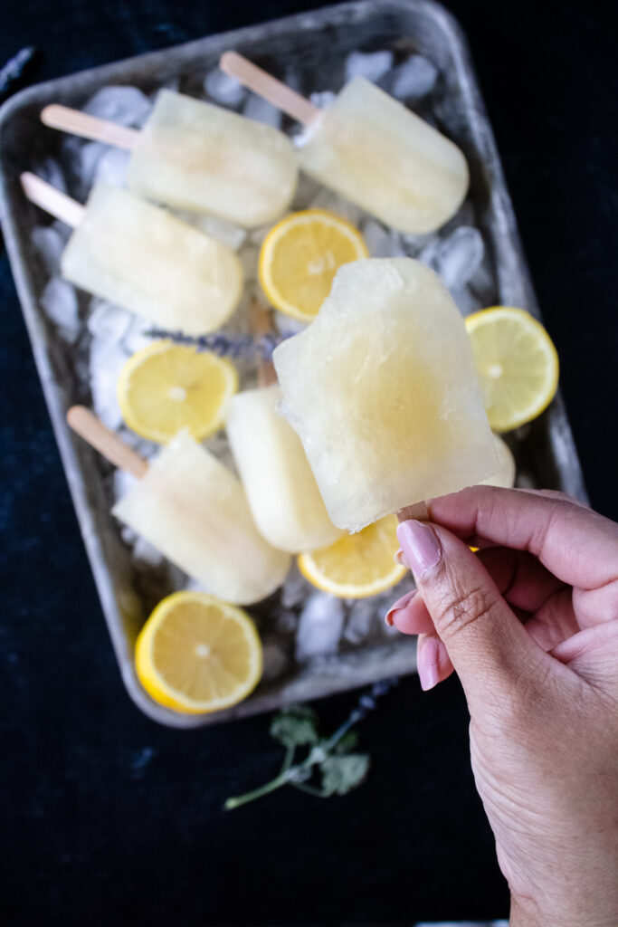 Lemon Lavender Popsicles at www.chefkimihou.com