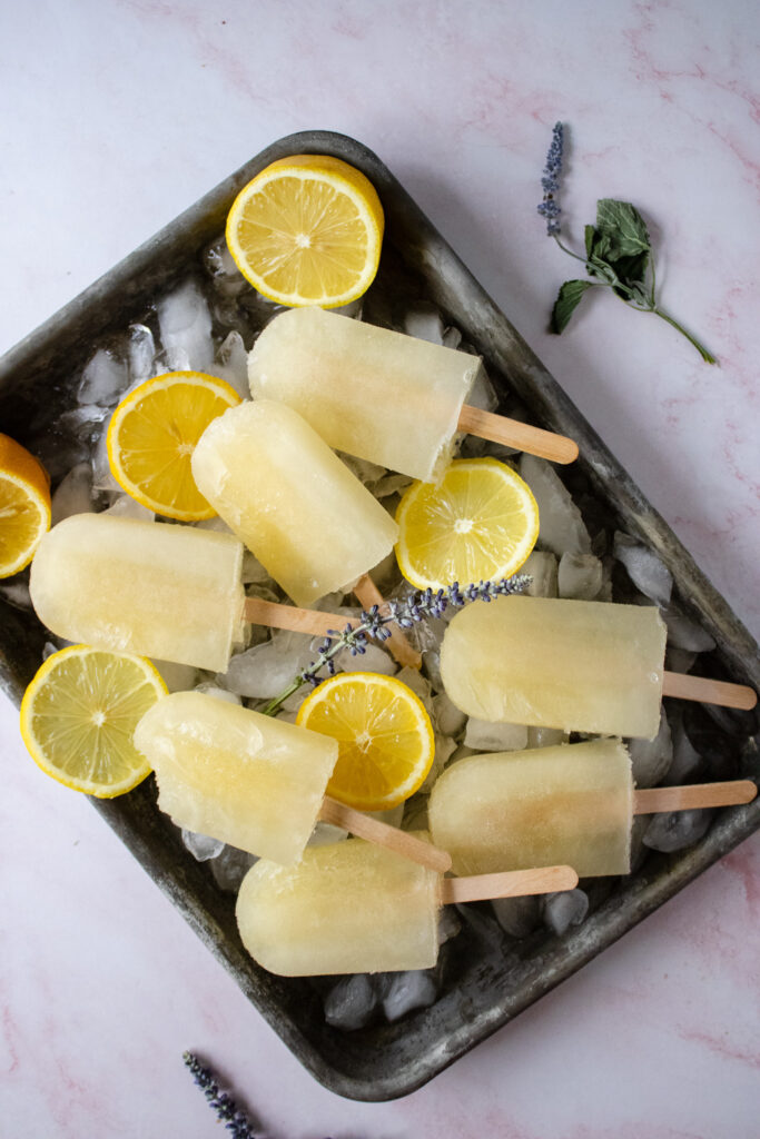Lemon Lavender Popsicles at www.chefkimihou.com