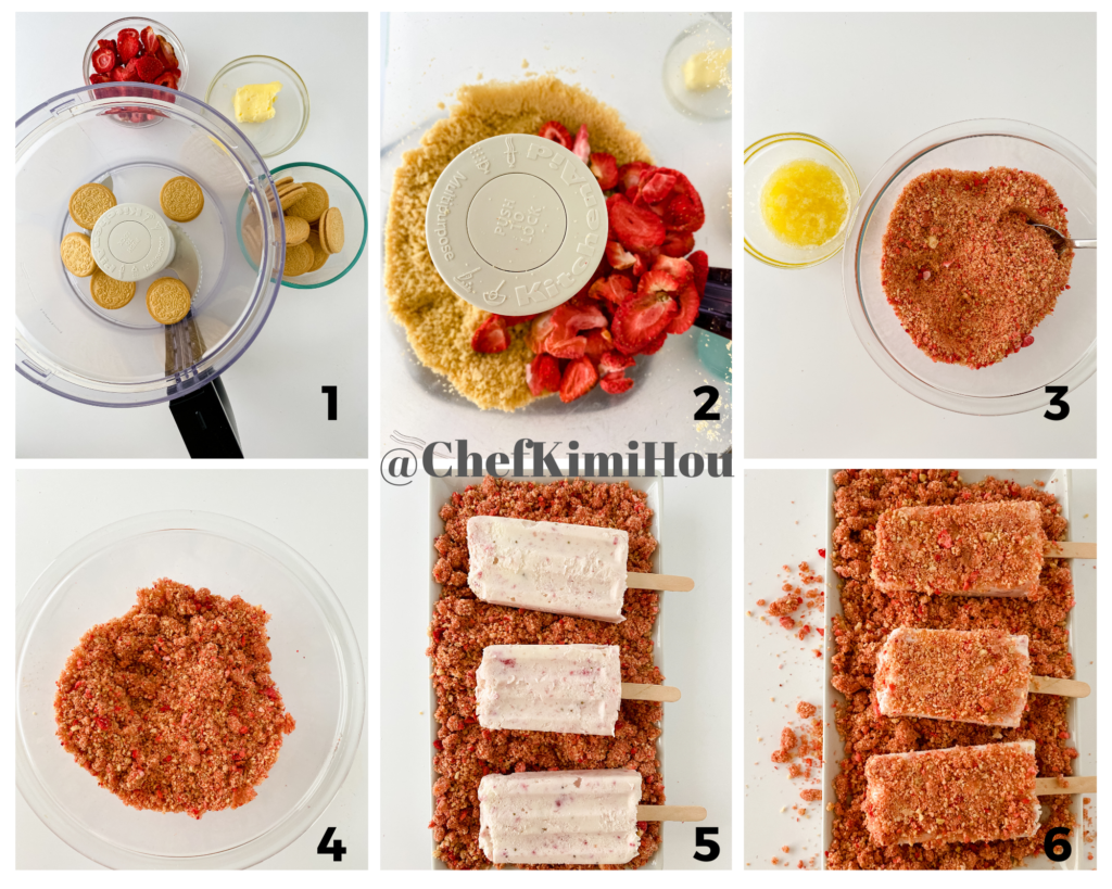 Strawberry Crunch Ice Cream Bars at www.chefkimihou.com
